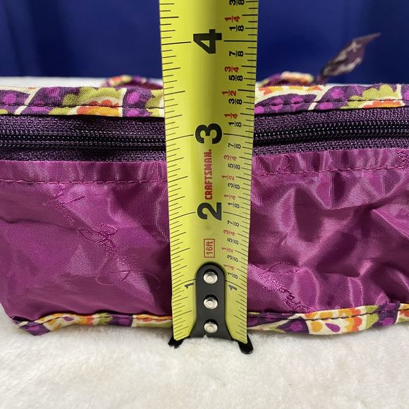 Vera Bradley Small Packing Cube Plum Crazy Toiletry Bag Makeup Bag Travel NWT - Picture 4 of 6